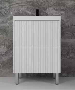 Тумба с раковиной Style Line Стокгольм 60 напольная, белый рифленый софт