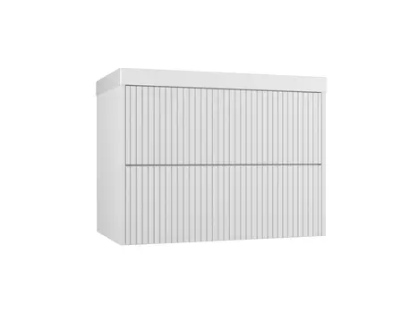 Тумба с раковиной Style Line Стокгольм 80 подвесная, белый рифленый софт