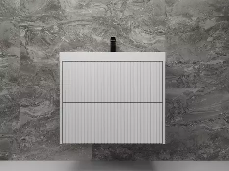 Тумба с раковиной Style Line Стокгольм 70 подвесная, белый рифленый софт