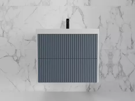 Тумба с раковиной Style Line Стокгольм 70 подвесная, графит софт