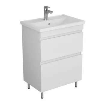 Тумба с раковиной Uncoria Арно 60 напольная, белый глянец