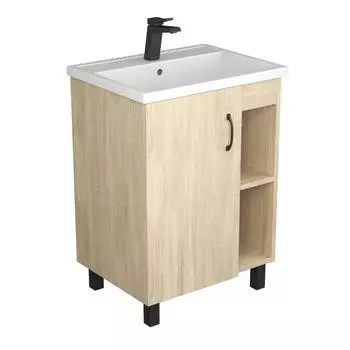 Тумба с раковиной Uncoria Дора 60 напольная, дуб сонома