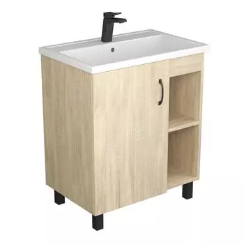 Тумба с раковиной Uncoria Дора 70 напольная, дуб сонома