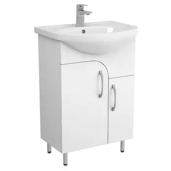 Тумба с раковиной Uncoria Лина 55 напольная, белый глянец