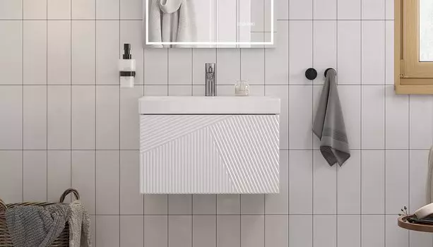 Тумба с раковиной Velvex Edge 70.1Y подвесная, белая