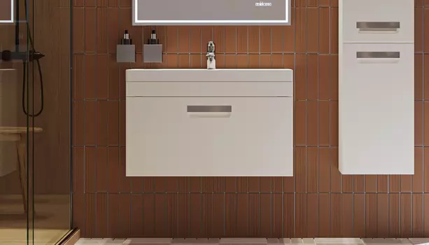 Тумба с раковиной Velvex Estea 80.1Y белая матовая