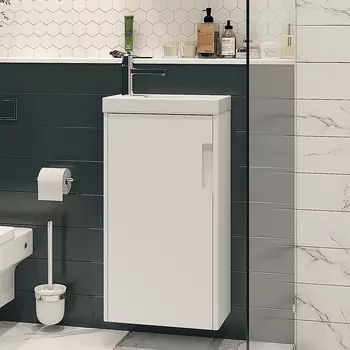 Тумба с раковиной Velvex Klaufs 40 белая