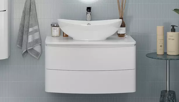 Тумба с раковиной Velvex Luna 80 подвесная, белая