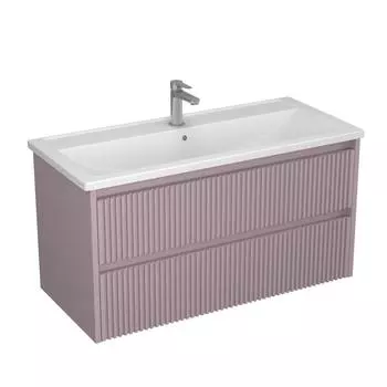 Тумба с раковиной Veneciana Alterno 100 подвесная, 2 ящика, пудровый матовый