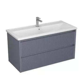 Тумба с раковиной Veneciana Alterno 100 подвесная, 2 ящика, серый матовый