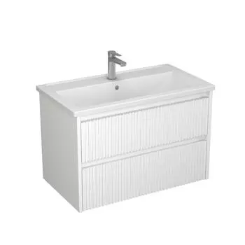 Тумба с раковиной Veneciana Alterno 80 подвесная, 2 ящика, белый матовый