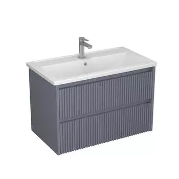 Тумба с раковиной Veneciana Alterno 80 подвесная, 2 ящика, серый матовый