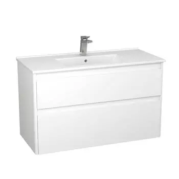 Тумба с раковиной Veneciana Aventino 100 подвесная, 2 ящика, белая