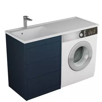 Тумба с раковиной Veneciana Nera 55 напольная, 3 ящика, индиго