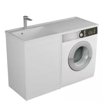 Тумба с раковиной Veneciana Nera 55 напольная, 3 ящика, белая