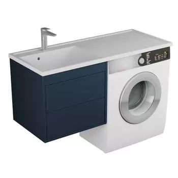 Тумба с раковиной Veneciana Nera 55 подвесная, 2 ящика, индиго