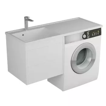 Тумба с раковиной Veneciana Nera 55 подвесная, 2 ящика, белая