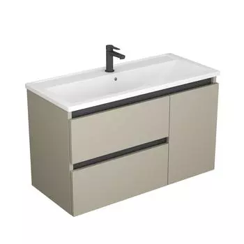 Тумба с раковиной Veneciana Parino 100 подвесная, бежевый матовый (раковина Mario 100)