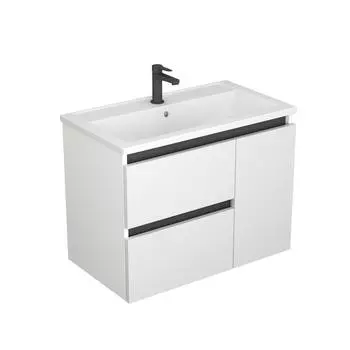 Тумба с раковиной Veneciana Parino 80 подвесная, белый матовый (раковина Mario 80)