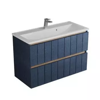 Тумба с раковиной Veneciana Tellaro 100 подвесная, шато индиго