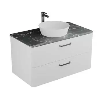 Тумба с раковиной Veneciana Tibr 100 подвесная, со столешницей, белая