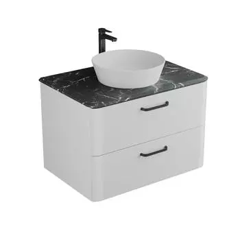 Тумба с раковиной Veneciana Tibr 80 подвесная, со столешницей, белая