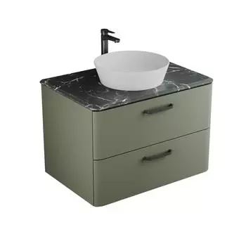 Тумба с раковиной Veneciana Tibr 80 подвесная, со столешницей, олива