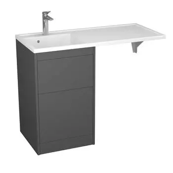 Тумба с раковиной Veneciana Torre 45 напольная, 2 ящика, графит