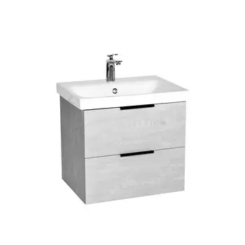 Тумба с раковиной Viant Берлин 60 подвесная, 2 ящика, цемент