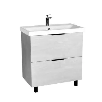 Тумба с раковиной Viant Берлин 80 напольная, 2 ящика, цемент