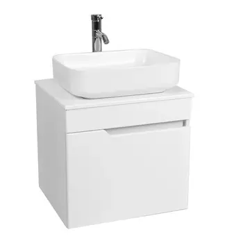 Тумба с раковиной Viant Куба 57 подвесная, со столешницей, белая