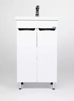 Тумба с раковиной Viant Лима 50 напольная, с полками, белая