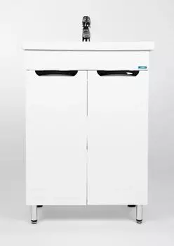 Тумба с раковиной Viant Лима 60 напольная, с полками, белая