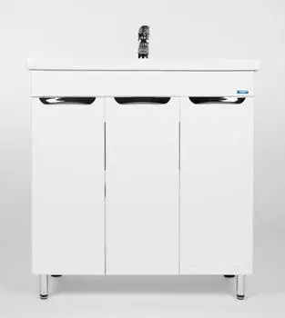 Тумба с раковиной Viant Лима 80 напольная, с полками, белая