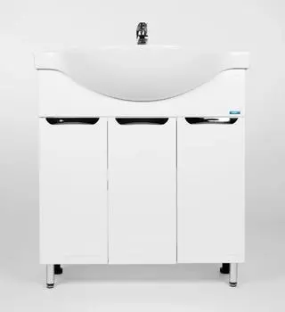 Тумба с раковиной Viant Лима 80 напольная, с дверками, белая