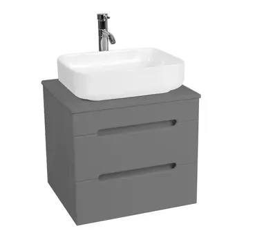 Тумба с раковиной Viant Марсель 66 подвесная, со столешницей, графит