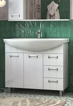 Тумба с раковиной Vigo Diana 105 напольная, 2 двери, 3 ящика