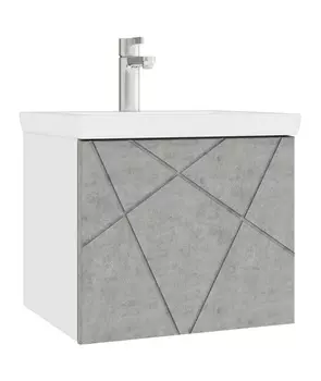 Тумба с раковиной Vigo Geometry 50 подвесная, 1 ящик, бетон (раковина Como 50)
