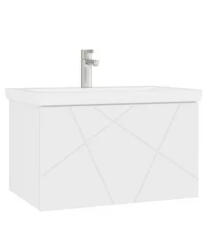 Тумба с раковиной Vigo Geometry 60 подвесная, 1 ящик, белая (раковина Como 60)