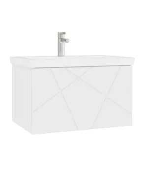 Тумба с раковиной Vigo Geometry 70 подвесная, 1 ящик, белая (раковина Como 70)