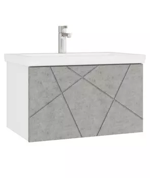 Тумба с раковиной Vigo Geometry 70 подвесная, 1 ящик, бетон (раковина Como 70)