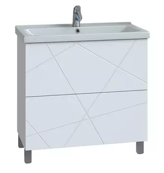 Тумба с раковиной Vigo Geometry 80 напольная, 2 ящика (раковина Neo)