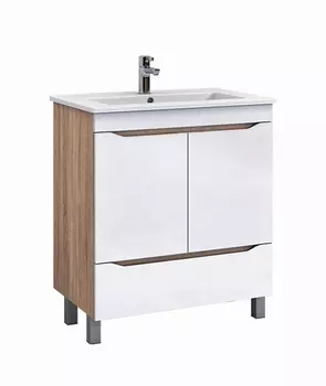 Тумба с раковиной Vigo Grani 60 напольная, 1 ящик и 2 дверки, дуб сонома