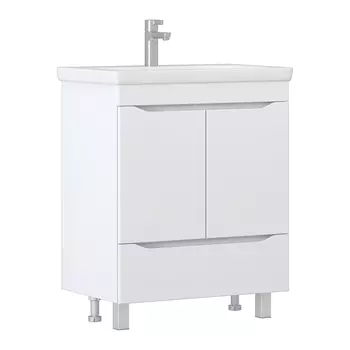 Тумба с раковиной Vigo Grani 70 напольная, 1 ящик, 2 дверцы, белый (раковина Como 70)