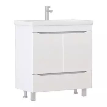 Тумба с раковиной Vigo Grani 80 напольная, 1 ящик, 2 дверцы, белый (раковина Como 80)