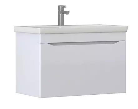 Тумба с раковиной Vigo Grani 80 подвесная, 1 ящик, белый (раковина Como 80)