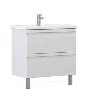 Тумба с раковиной Vigo Holly 60 напольная, 2 ящика, белый (раковина Como 60)