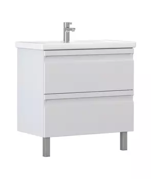 Тумба с раковиной Vigo Holly 70 напольная, 2 ящика, белый (раковина Como 70)