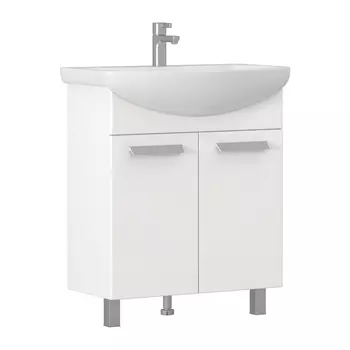 Тумба с раковиной Vigo Hoska 70 напольная, белая (раковина Балтика 70)