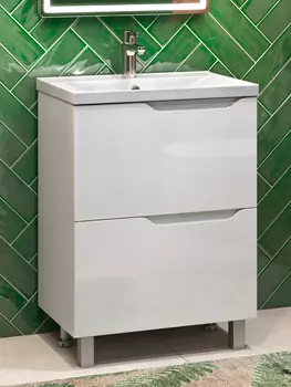 Тумба с раковиной Vigo Neo 600-0-2 (9696) напольная, 2 ящика (без фрезеровки)